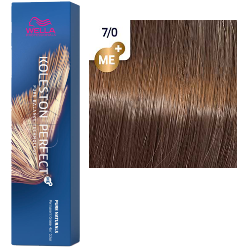 Профессиональные краски для волос:  Wella Professionals -  Краска для волос KOLESTON PERFECT ME+ 7/0 БЛОНД НАТУРАЛЬНЫЙ PURE NATURALS  (80 мл)